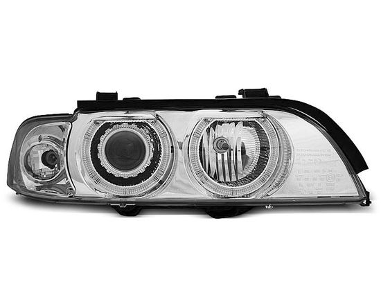 Передние фары Bmw 5 E39 angel eyes D2S/H7 chrome