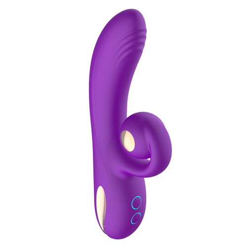 Фиолетовый вибратор-кролик 18,6см с функцией вращения Secwell Bean Sprout Twisting Vibration G-spot Massager Purple SW3052