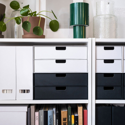 IKEA FJÄDERHARV  (ИКЕА ФЙЭДЕРХАРВ)  -  Мини-комод с 2 ящиками - антрацит 32х25 см