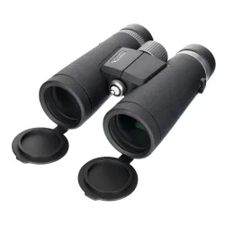 Бинокль Levenhuk Nitro ED 8x42 с открытыми крышками объективов фронтальный вид