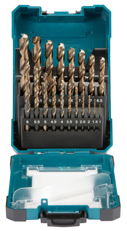 Набор сверл по металлу MAKITA M-force, 19 шт. (1-10 мм, шаг 0.5 мм) D-67583