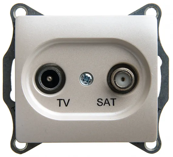 Розетка TV+SAT оконечная, 1 дБ Systeme Electric Glossa Перламутр GSL000697