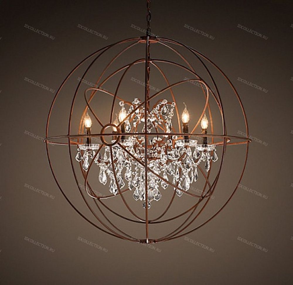 Люстра FOUCAULT'S TWIN-ORB CLEAR CRYSTAL Restoration Hardware 68060349