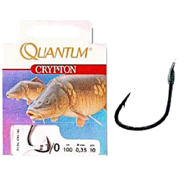 Крючок Quantum с поводком Карп 4744-10 Поводок 100см -