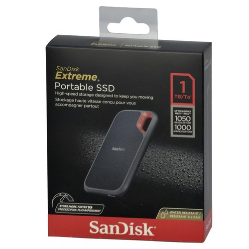 Внешний SSD 1TB SanDisk Extreme Portable SSD 1050 Mb/s (SDSSDE61-1T00-G25) черный