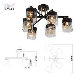 Люстра Rivoli Isadora 9133-306 6 х Е27 40 Вт модерн | Rivoli