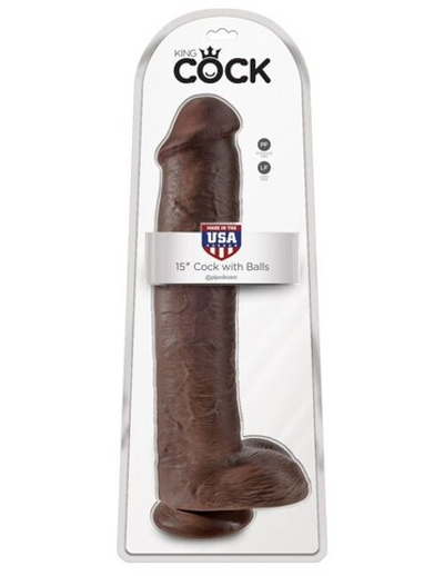 Фаллоимитатор-гигант мулат King Cock 15 Cock with Balls (Цвет: коричневый)
