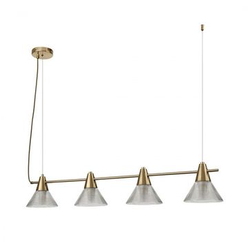 Подвес 4*E27 6596/4A латунь/прозрачный MODERNI Corne Lumion