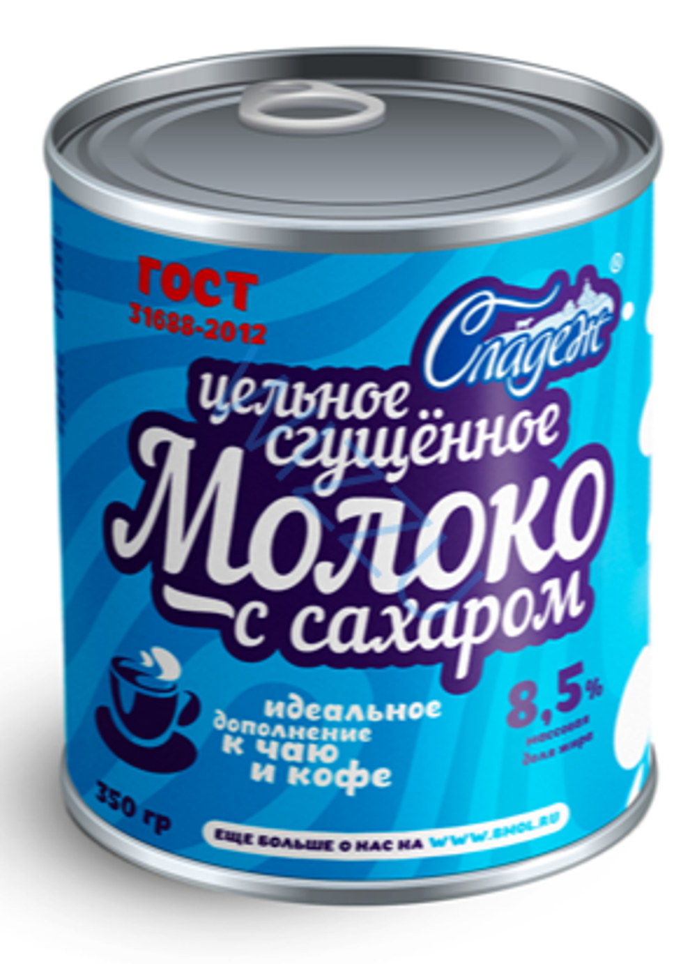 Молоко сгущенное Сладеж Цельное 350 гр ж/б ключ