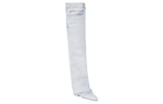 Balenciaga Falkon Cotton Fabric Knee high Boots Women"s Light Blue