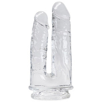 Прозрачный анально-вагинальный фаллоимитатор на присоске 18см Adrien Lastic Alive Imperium Jelly Dildo
