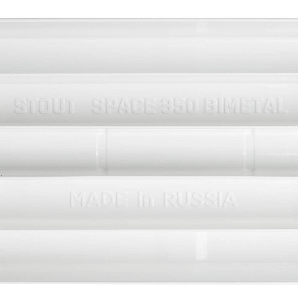 Радиатор биметаллический STOUT Space 350 - 10 секций (подключение боковое, цвет белый)