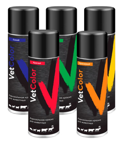 Аэрозольная краска для животных VetColor, цвет красный, 520 мл