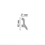 Плинтус напольный дюрополимер под покраску D230 42×21×2000 мм DecoMaster
