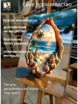 Картина Оазис в раковине на стену 30х40см 1шт.