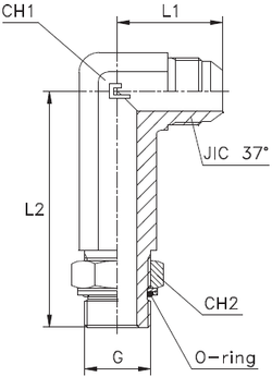 Штуцер FRMC90 JIC 7/8 BSP 3/4 удлин.