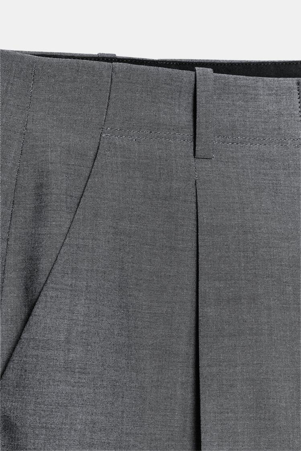 ZARA БРЮКИ С ЗАЩИПАМИ — ZW COLLECTION, СЕРЫЙ