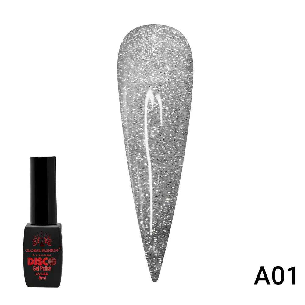 Гель лак Disco Gel Polish, Global Fashion, светоотражающий, 8 мл A01