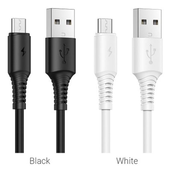 USB BOROFONE BX47 Coolway, USB - MicroUSB, 2.4А, 1 м, белый