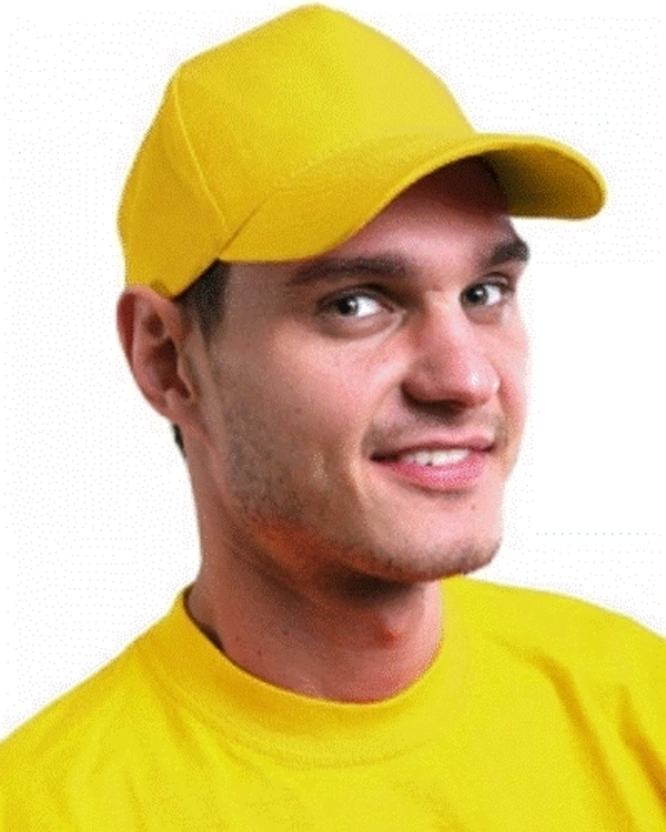 Бейсболка желтая 100% хлопок