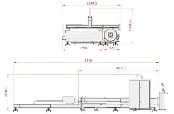 Комбинированный станок лазерной резки HGTECH SMART4015T с одним столом