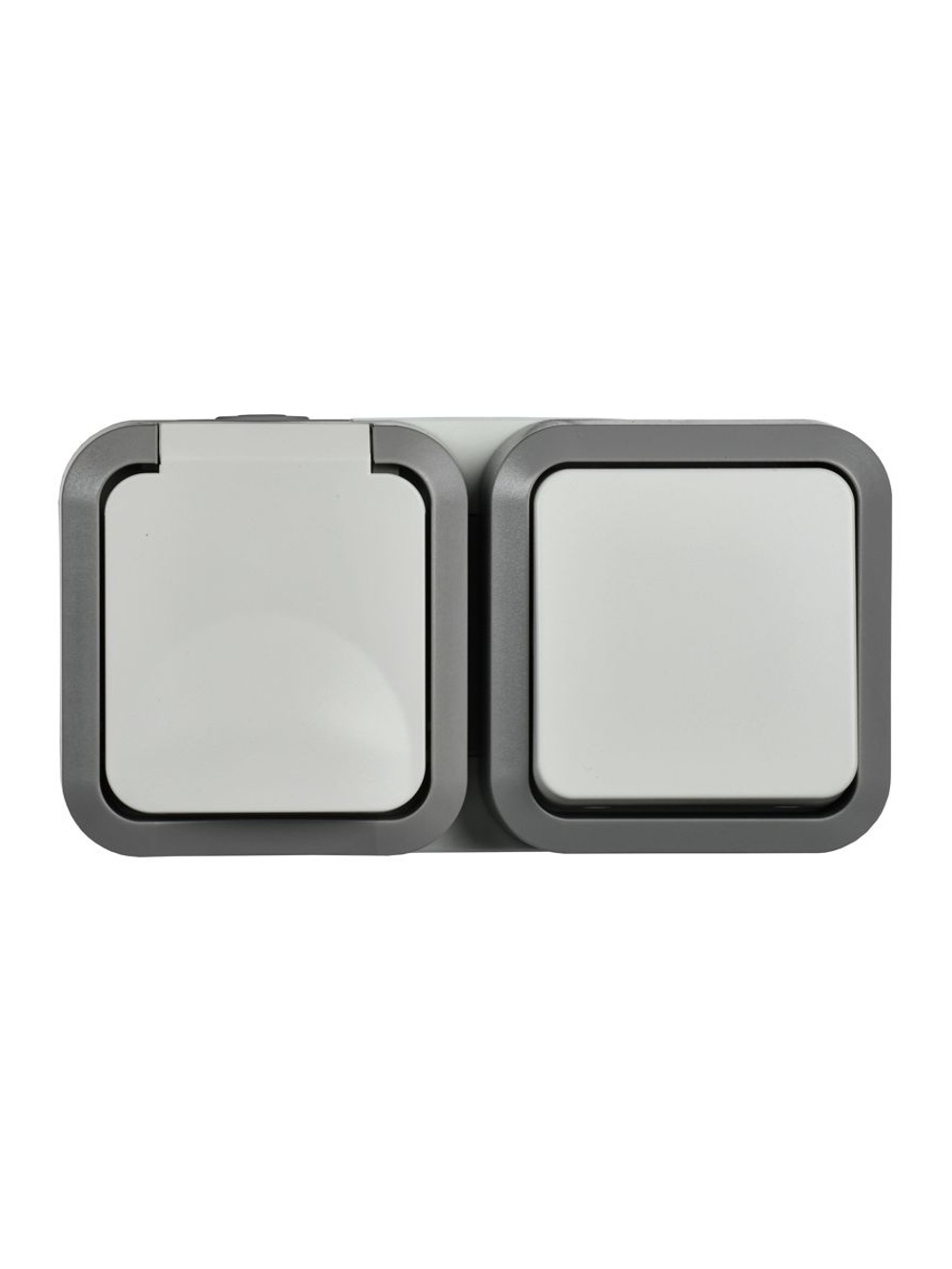 Блок ОП розетка + выключ. горизонт. TORS 16А IP55 TS242 бел. IEK TS-G10-6-55-V-K41