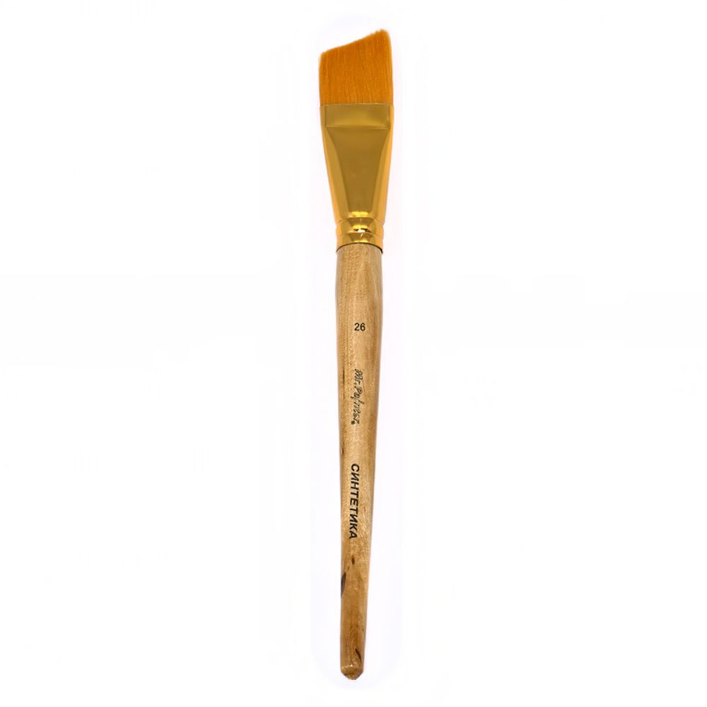 Кисть синтетика плоская со скосом №26, 5 шт, короткая ручка, Mr.Painter SBA 206-26