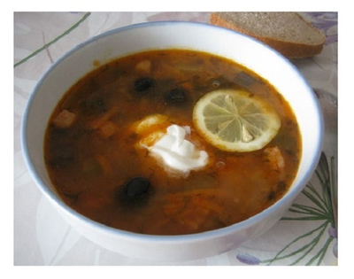 Солянка с копченостями