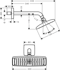 Верхний душ Hansgrohe Raindance E 240 AIR 1jet 27370000