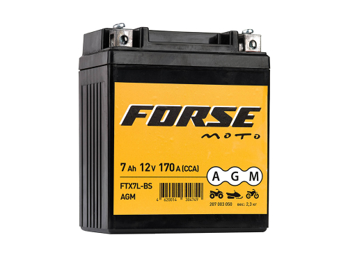 Купить Аккумулятор мото FORSE AGM 6мтс 7 А/ч FTX7L - BS (арт. 207003050 )