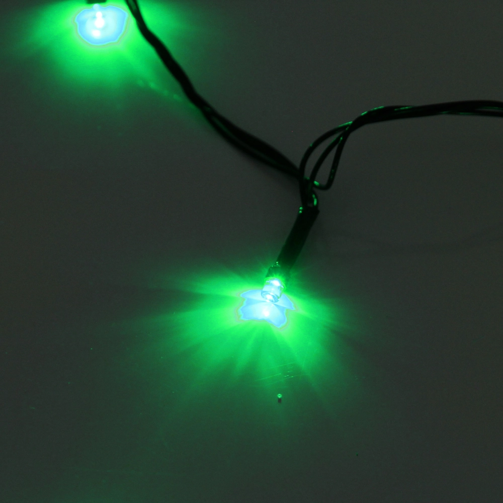 Гирлянда для дома 1,5м 12 ламп LED зелёный пров.,8 реж, IP-20, Зелёный
