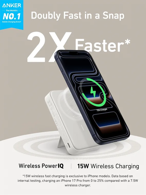 Внешний аккумулятор Anker Nano Magnetic Power Bank 10000mAh (A110Z) белый