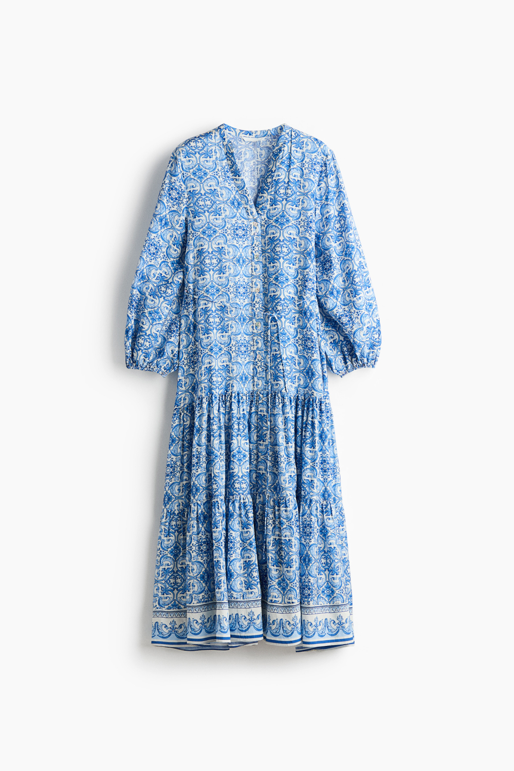 Платье с принтом и ярусами - H&M