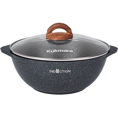Казан 3,5л со стеклянной крышкой, АП линия «Granit Ultra Induction» (blue)