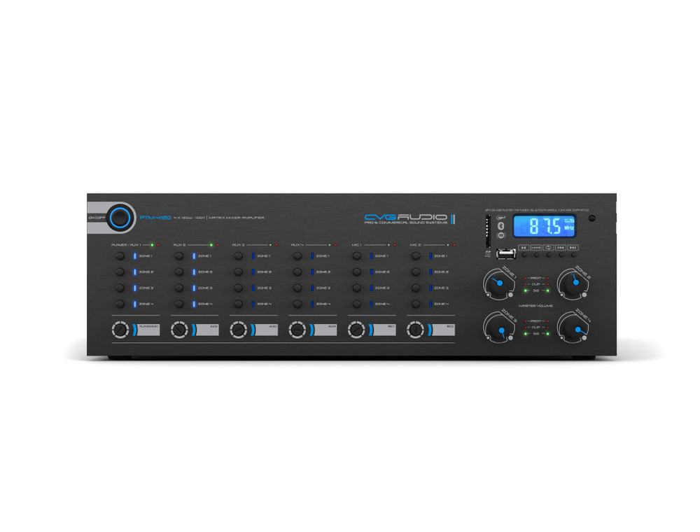 CVGAUDIO PTM-4120Dm матричный микшер-усилитель, 4x120W/100V