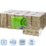 Полотенца бумажные д/дисп FocusEcoVсл 1сл 250л15пач/уп_5083742/50
