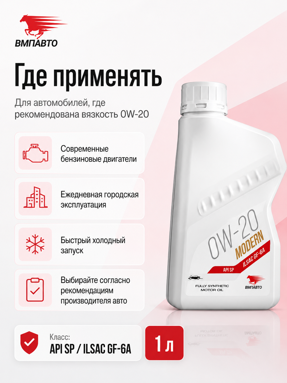 Масло моторн. VMPAUTO Modern 0W-20 SP/GF-6A 1л
