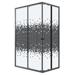 Душевое ограждение Niagara Eco NG-1018-14QBLACK (100х80х190) прямоугольник,раздвижное,черный,стекло мозаика,1 место
