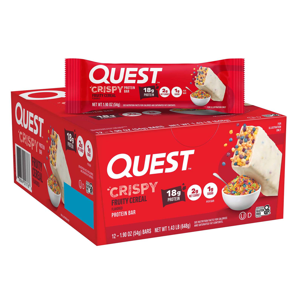 Quest Nutrition, протеиновый батончик, хрустящие фруктовые хлопья, 12 батончиков по 54 г (1,9 унции)