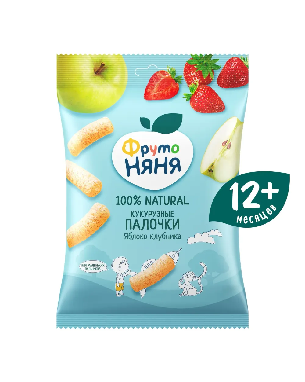 Фруто-няня Кукурузные палочки Яблоко-Клубника 20гр