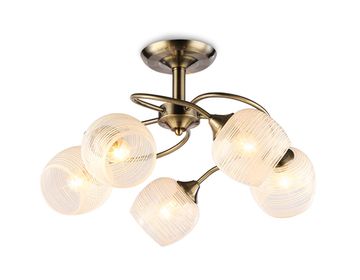 Потолочная люстра 5*Е27 TR3199/5 SB/CL/FR бронза/прозрачный/белый матовый Traditional Ambrella