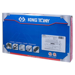 KING TONY (4044CR) Набор торцевых головок с принадлежностями 1/2", 12-гранные, 8-32 мм и 3/8"-1&1/4", 43 предмета
