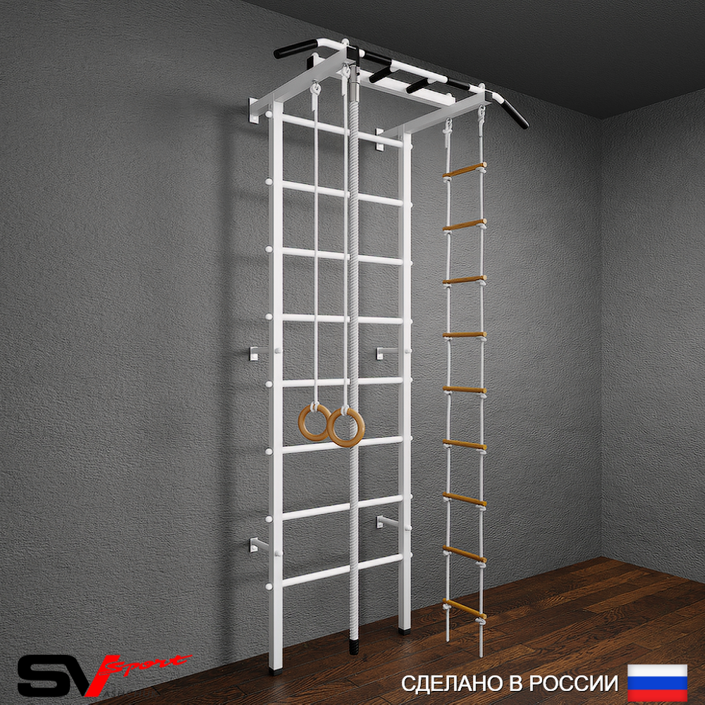 Шведская стенка Sv Pro 801 (Турник Pro/Канат/Кольца/Лестница)