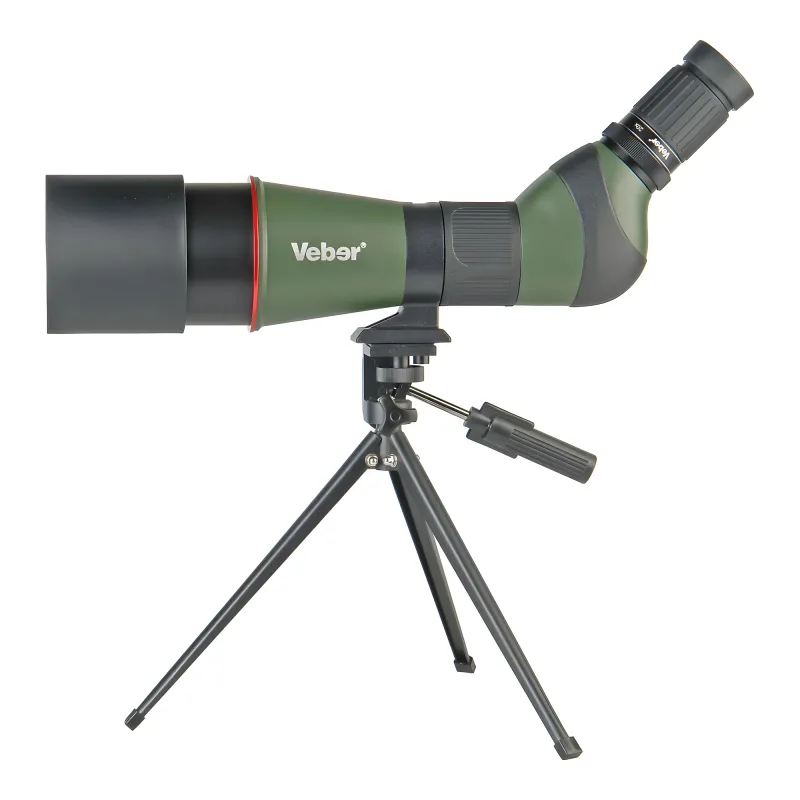 Зрительная труба Veber Defence 20-60x80 с сеткой, вид сбоку с тремя складными ножками