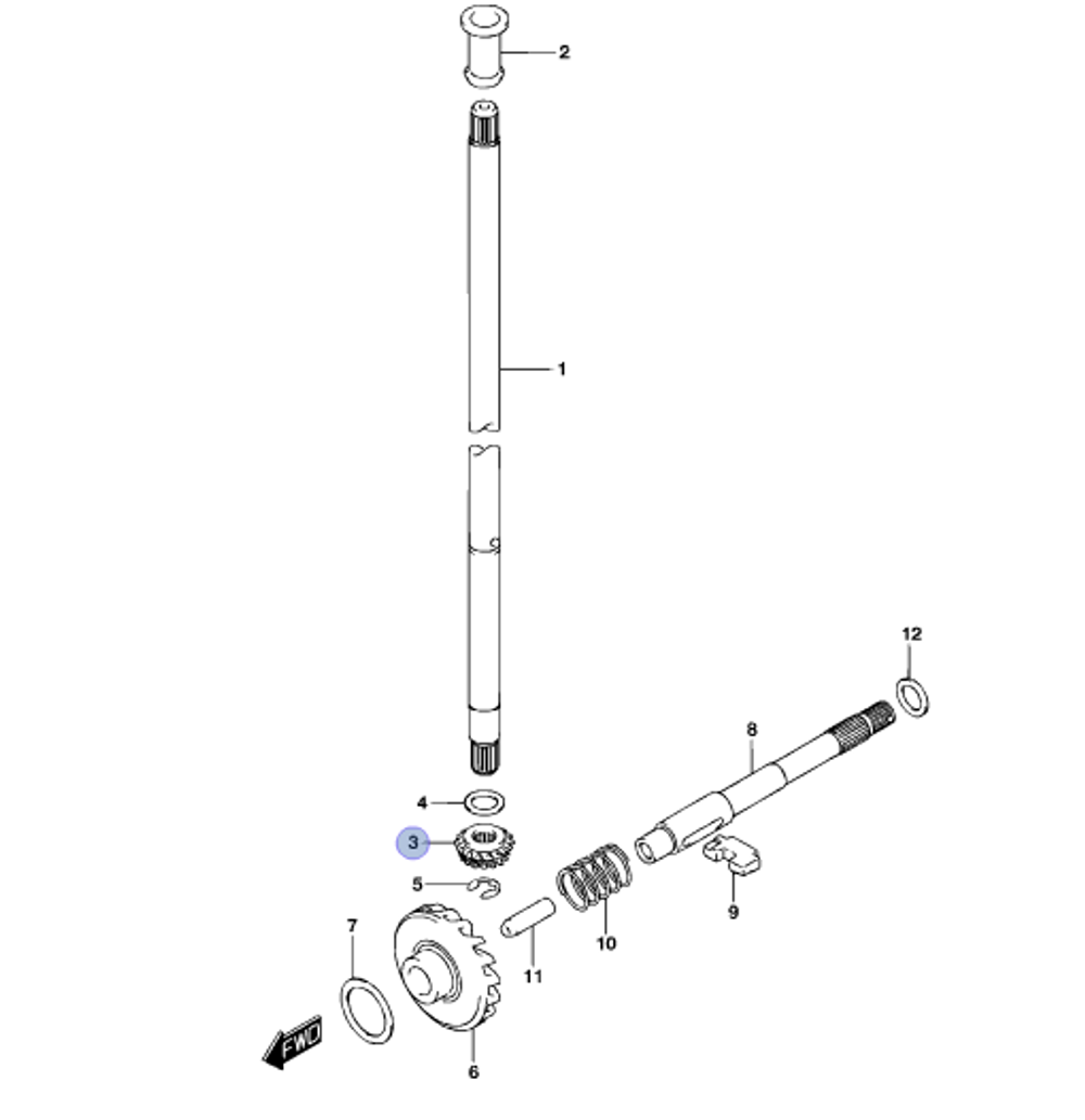 Ведущая шестерня Suzuki DF2.5