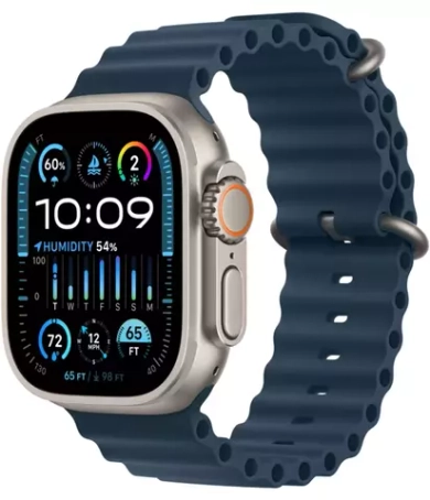Apple Watch Ultra 2, 49 мм, корпус из титана, ремешок Ocean синего цвета