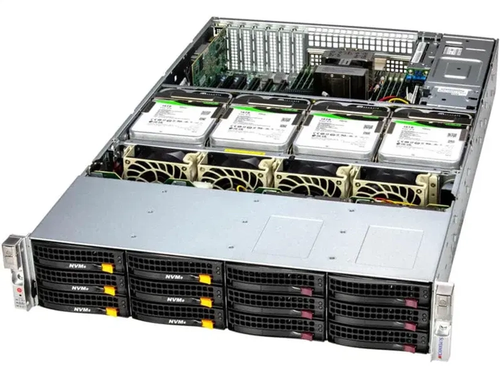 Сервер Supermicro SuperStorage 2U Server 621E-ACR16L 2x6426Y/ 4x64Gb/ 1x7450 PRO 480GB NVMe M.2