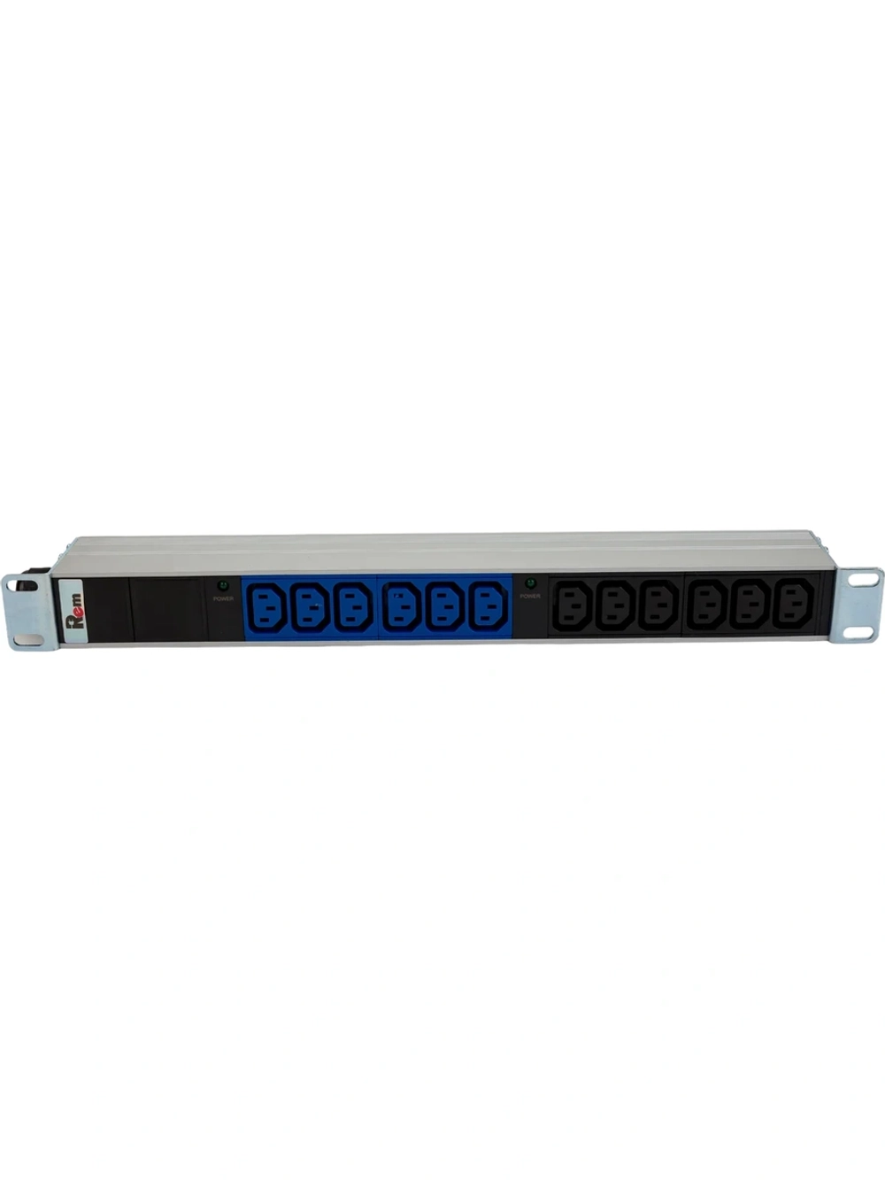 Блок розеток REM Rem-32, с индикацией, 12 IEC 60320 C13, 32 А, алюминий, 19", колодка R-32-12C13-I-440-K