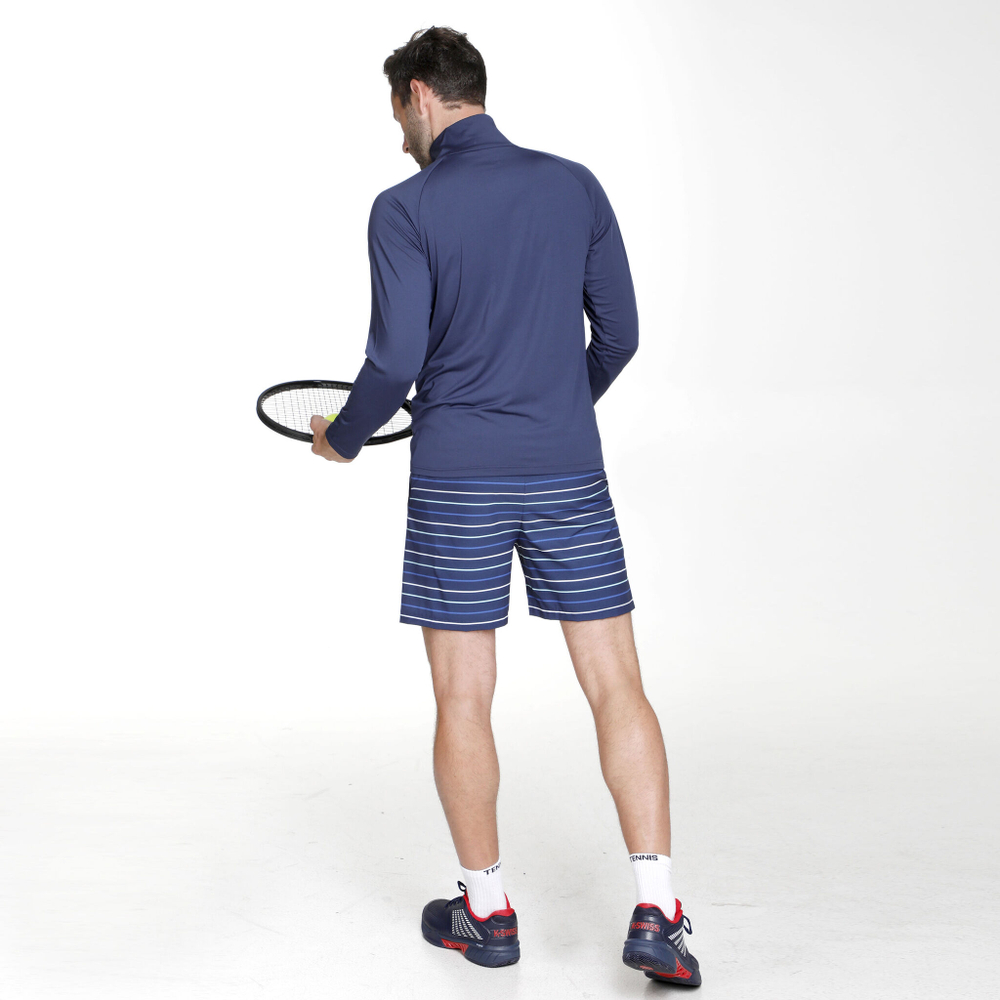 Мужское теннисное поло Quiet Please Ocean Big Serve 1/4 Zip Long Sleeve Men - Blue
