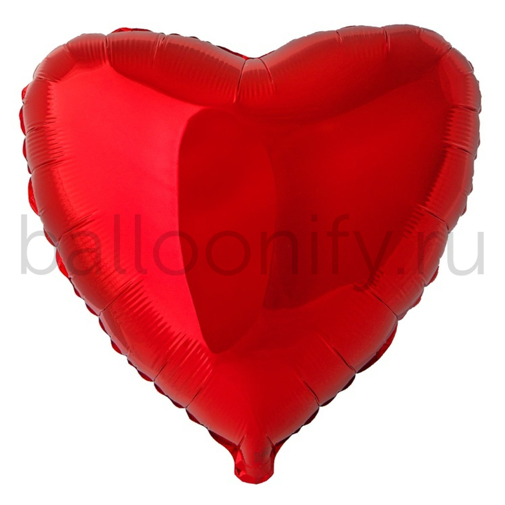 Фольгированная фигура, сердце, 18"/46СМ Металлик Red